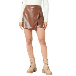 60. NWT! The Drop Women's Portia Vegan Leather Mini Wrap Skirt